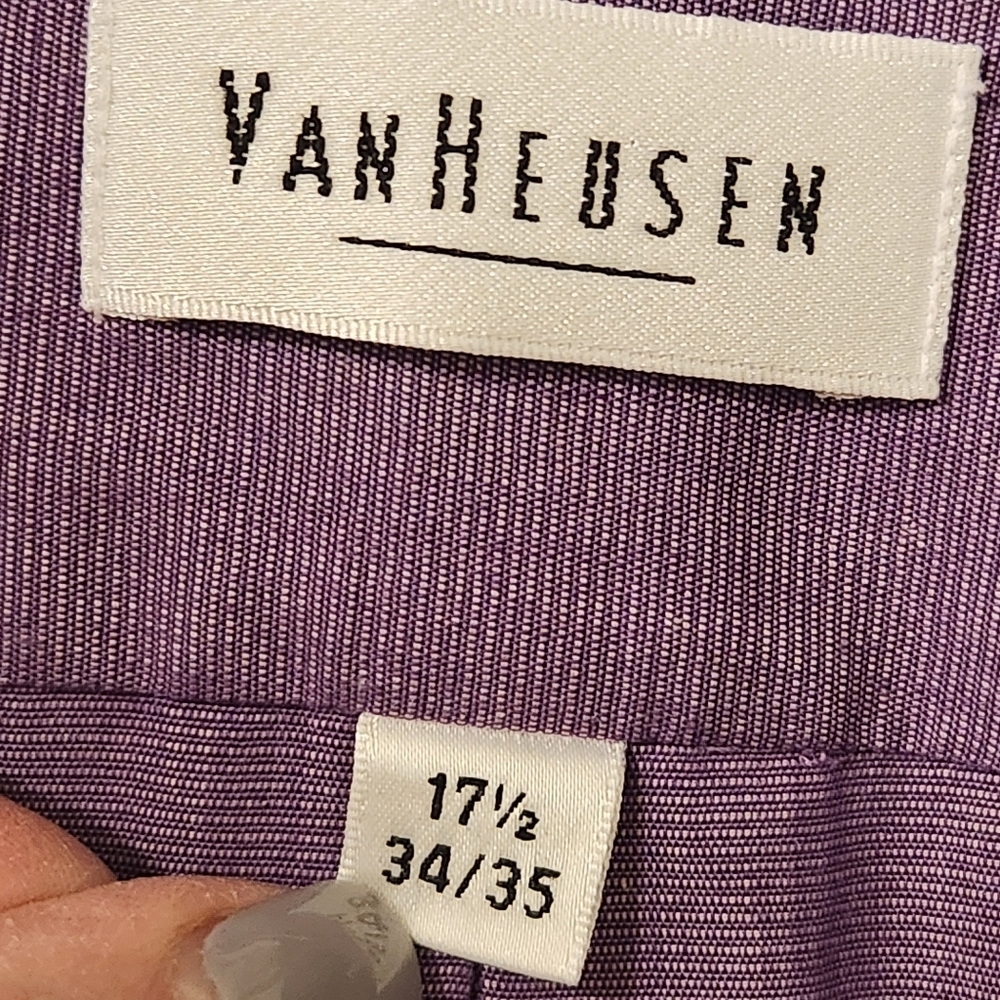 Van Heusen Purple Button Down Shirt - Picture 6 of 7